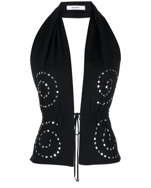 GIMAGUAS Mio Sequin-embellished Sleeveless Top - Black