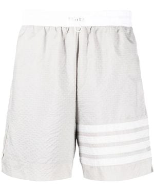 Thom Browne Pantaloni Sportivi Con Dettaglio A 4 Righe - Bianco