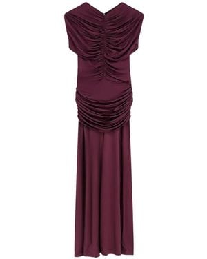 Self-Portrait Gathered Mini Dress - Purple