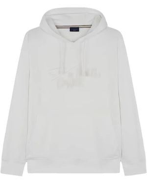 Paul & Shark Logo-Embroidered Drawstring Hoodie - White