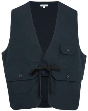 Engineered Garments Fowl Tie-Fastening Gilet - Blue