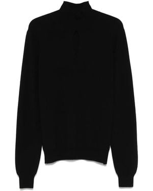 Mugler Jersey Con Aberturas - Negro