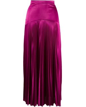 Christopher Kane Long Satin Pleated Skirt - Purple