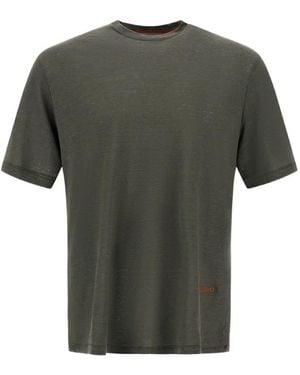 Herno Resort Linen Jersey T-Shirt - Grey