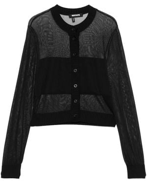 ROTATE BIRGER CHRISTENSEN Vest Met Doorzichtige Vlakken - Zwart