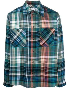 Off-White c/o Virgil Abloh Stencil Arrows Print Plaid Shirt - Green