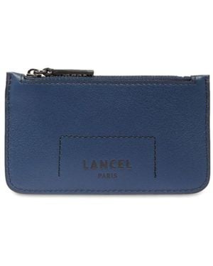 Lancel Logo-Stamp Leather Card Holder - Blue