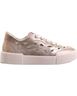 Högl Anouk Cut-Out Metallic Lace-Up Trainers - Brown