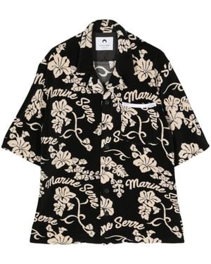 Marine Serre Jacquard Shirt - Black