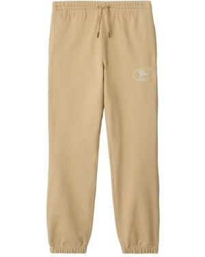 Burberry Cotton Track Trousers - Natural