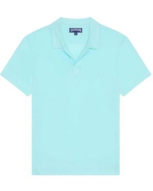 Vilebrequin Linnen T-Shirt Met Geborduurde Schildpad - Blauw