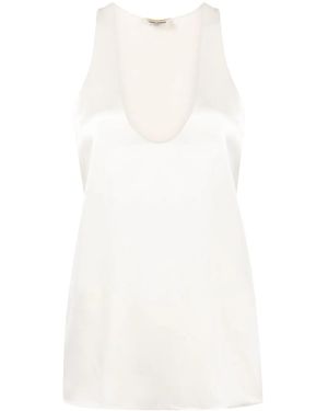 Saint Laurent Mouwloze Blouse - Wit