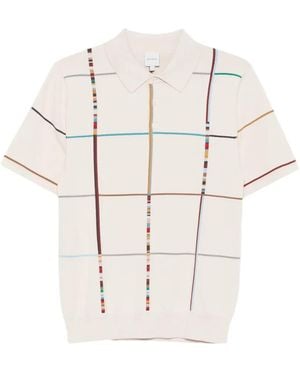 Paul Smith Checked Polo Shirt - White