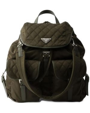 Prada Re-Nylon And Leather Backpack - Black