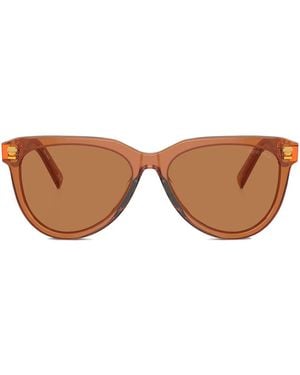 Miu Miu Logo-Lettering Sunglasses - Brown