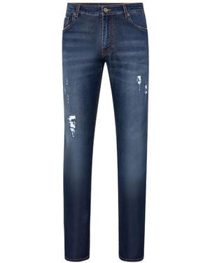 Billionaire Pantalon Droit À Effet Usé - Blue