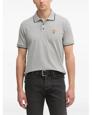Aeronautica Militare Polo À Broderies - Grey