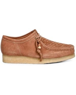 Clarks Wallabee Woven Loafers - Brown