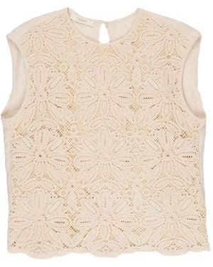 Glanshirt Macramé-Lace Top - Natural