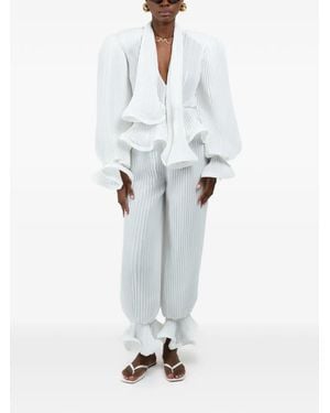 ROWEN ROSE Pantalones Plisados - Blanco