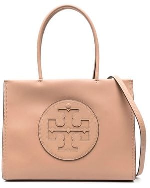 Tory Burch Light Tote Bag With Embossed Logo - Natural