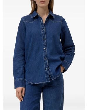 Closed Western-Style Long-Sleeve Denim Shirt - Blue