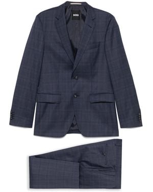 BOSS Check-Pattern Single-Breasted Suit - Blue