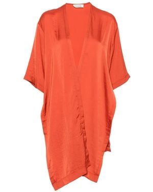 MOUTAKI Kimono Met Open Voorkant En Satijnen Afwerking - Oranje