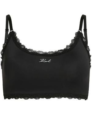 KARL LAGERFELD Brassière À Détails De Dentelle - Black
