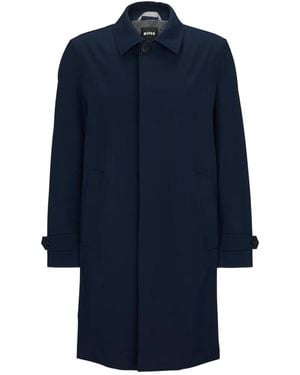 BOSS Button-Up Trenchcoat - Blue