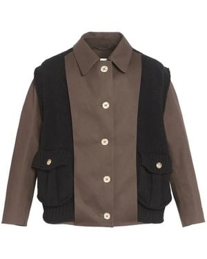 Barrie Layered Pocket Jacket - Grey