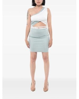 Off-White c/o Virgil Abloh Bicolor Midi Dress With Lace-Up Detail - Blue
