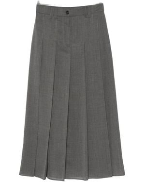 Brunello Cucinelli Pleated Midi Skirt - Grey