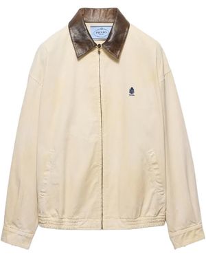 Prada Cazadora Teñida Con Diseño Bordado - Neutro