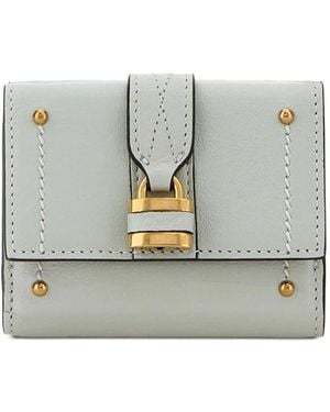 Chloé Padlock Leather Wallet - Grey