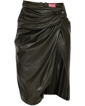 DIESEL Draped Pencil Skirt With Split - Black