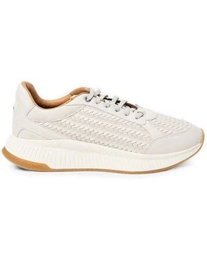 BOSS Woven-Panel Sneakers - White
