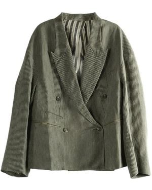 Ziggy Chen Gestreepte Blazer - Groen