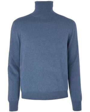 Agnona Roll-Neck Cashmere Jumper - Blue