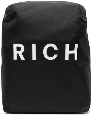 John Richmond Logo-Print Backpack - Black