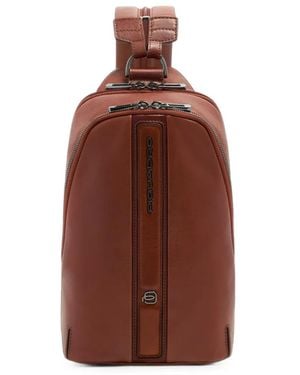 Piquadro Logo-Plaque Convertible Backpack - Brown