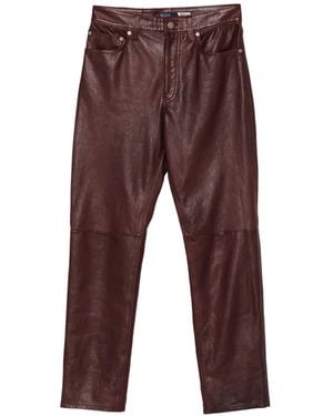 Polo Ralph Lauren Pantalon En Cuir À Coupe Ample - Red