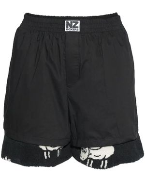 Natasha Zinko Reversed Upcycling Shorts Im Layering-Look - Schwarz