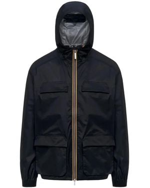 K-Way Hooded Pocket Jacket - Blue