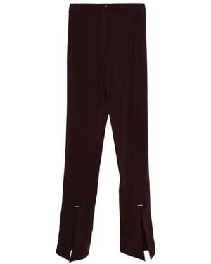 Mugler Pantaloni Con Spacco Sull'Orlo - Rosso
