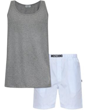 Moschino Striped Pajama Set (Set Of Two) - Gray
