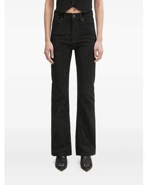 Fiorucci Crystal-Embellished Flared Jeans - Black