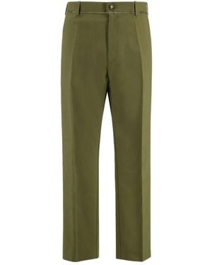 Marni Pleat-Detail Wool Pants - Green