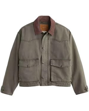 Levi's Hilltop Corduroy-Collar Denim Jacket - Brown