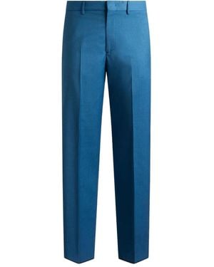 Etro Wool Straight-Leg Pants - Blue